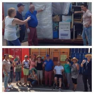 Container vol en op weg naar Ghana