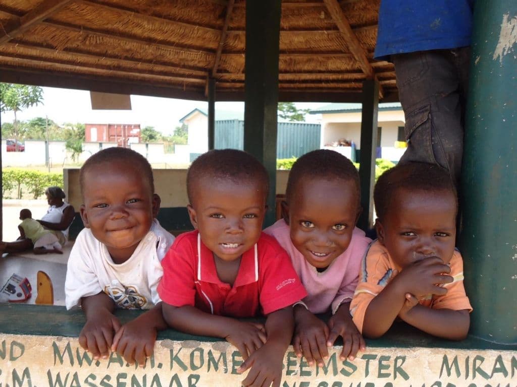 Joseph, Megan, Joshua en Kwaku