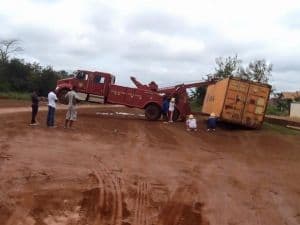 Container met spullen aangekomen in Sunyani