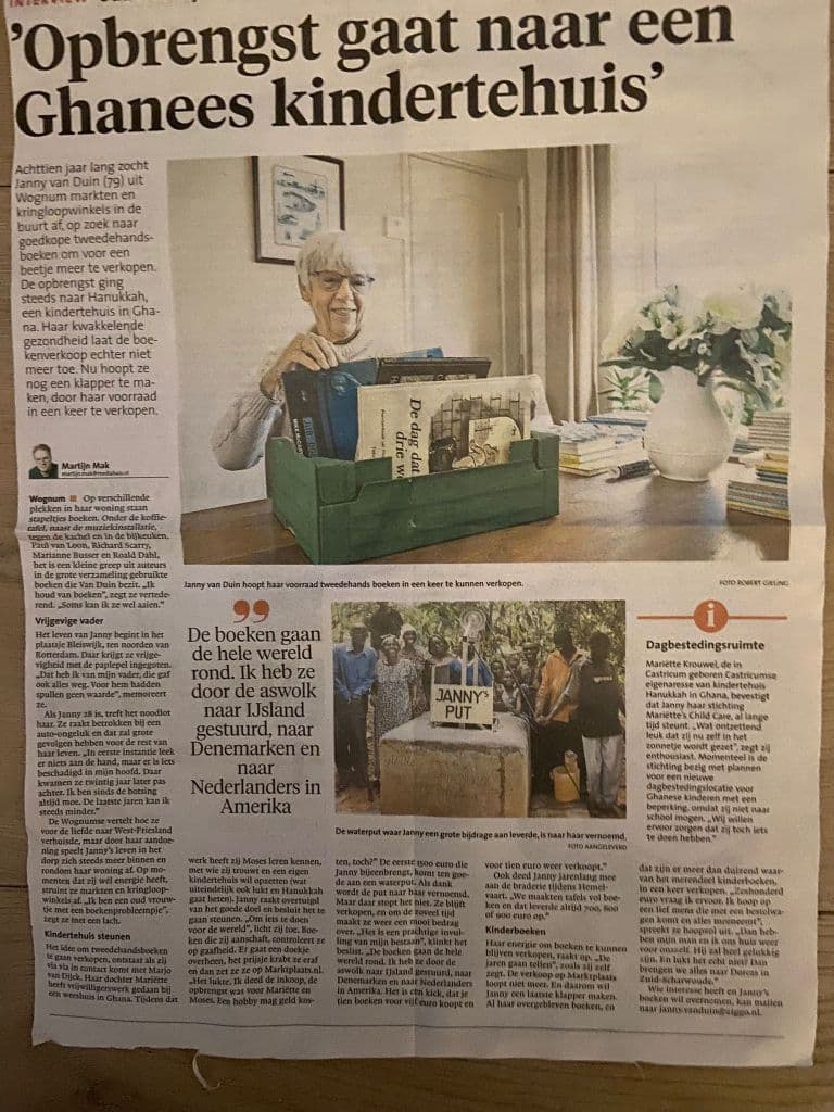 Janny van Duin in krant