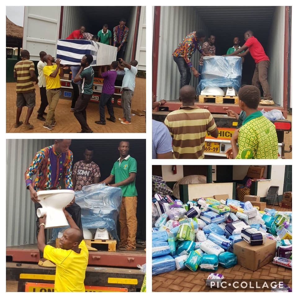 Container aangekomen in Ghana