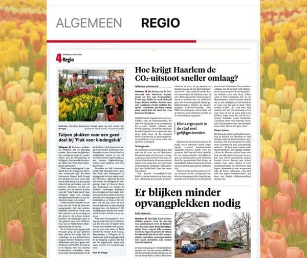 In de krant met Pluk voor Kindergeluk