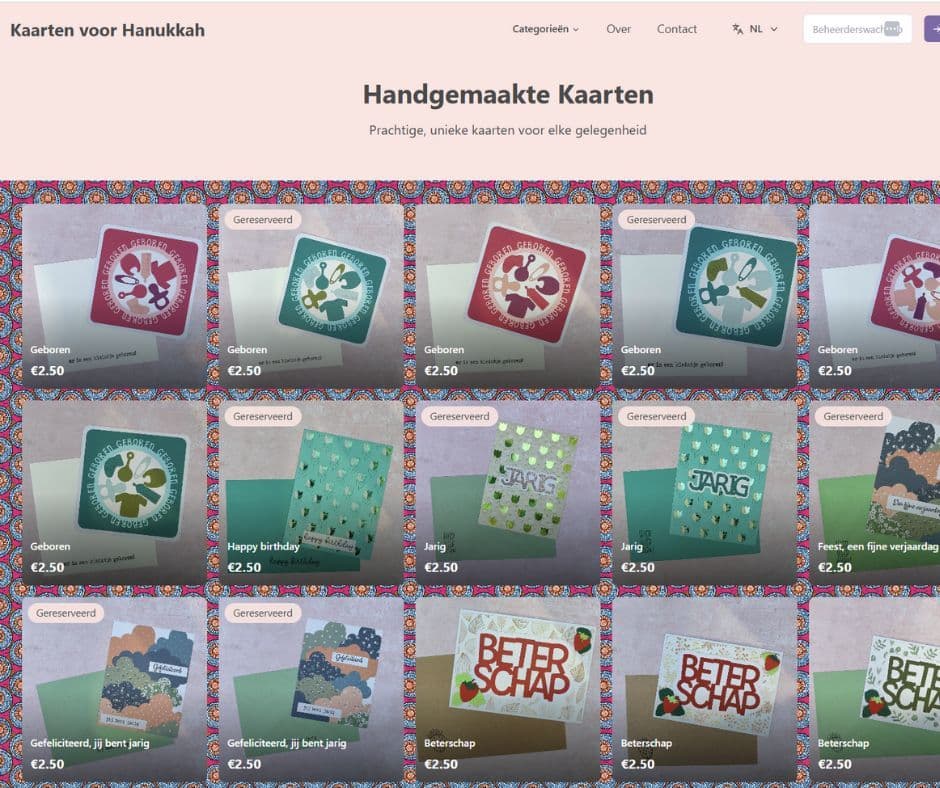 Kaarten voor Hanukkah bestelbaar