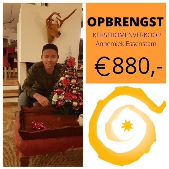 Kerstbomen verkoop levert 880 euro op