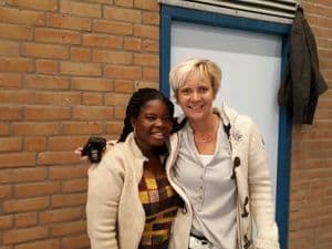 Linda, hoofd van onze school, in Nederland om ervaringen in het onderwijs op te doen