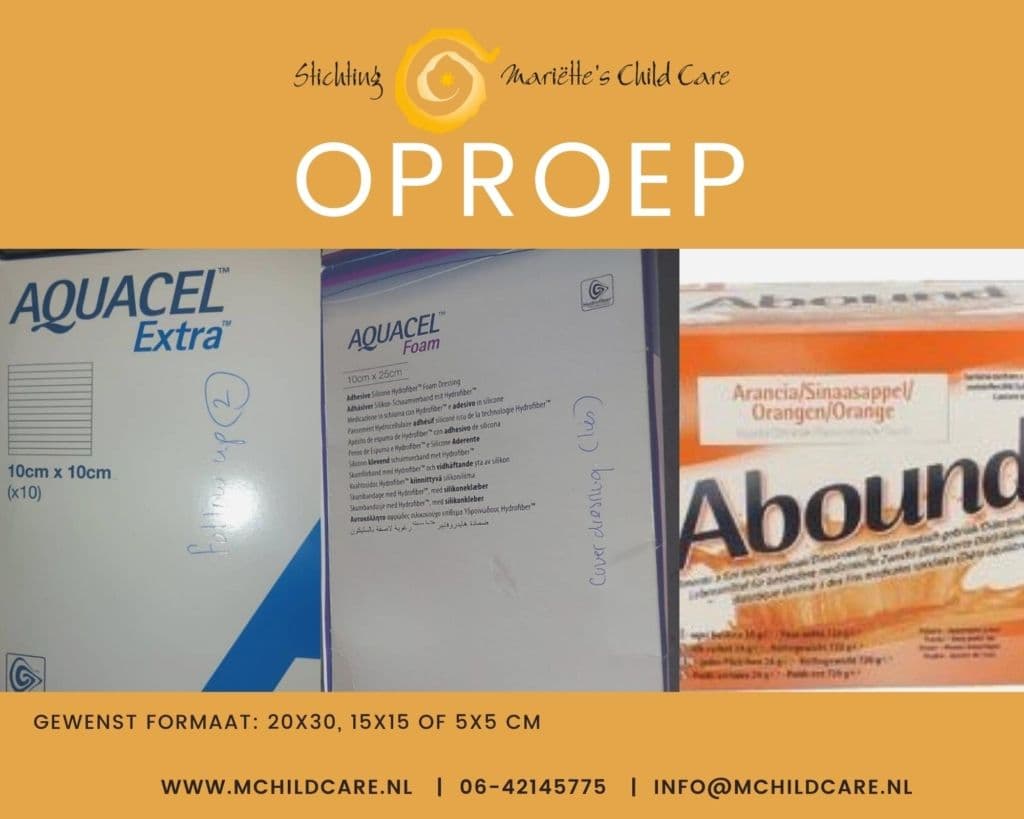 Oproep: wie kan ons helpen aan gratis verband voor Lucas